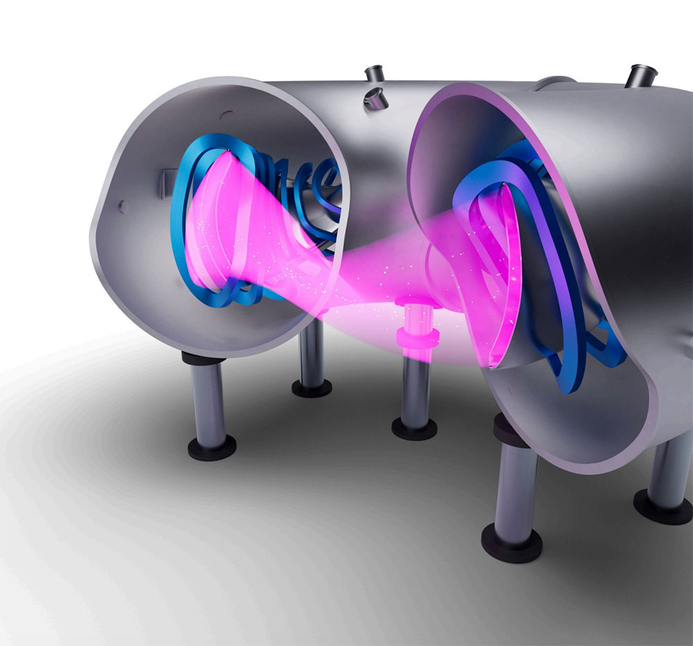 Stellarator magnetic confinement technology rendering image
