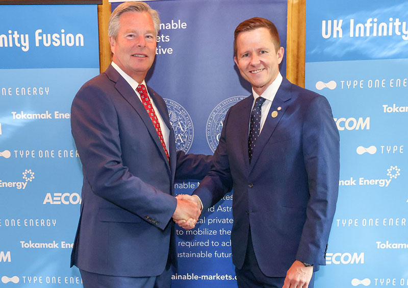 Type One Energy UK signing ceremony handshake photo